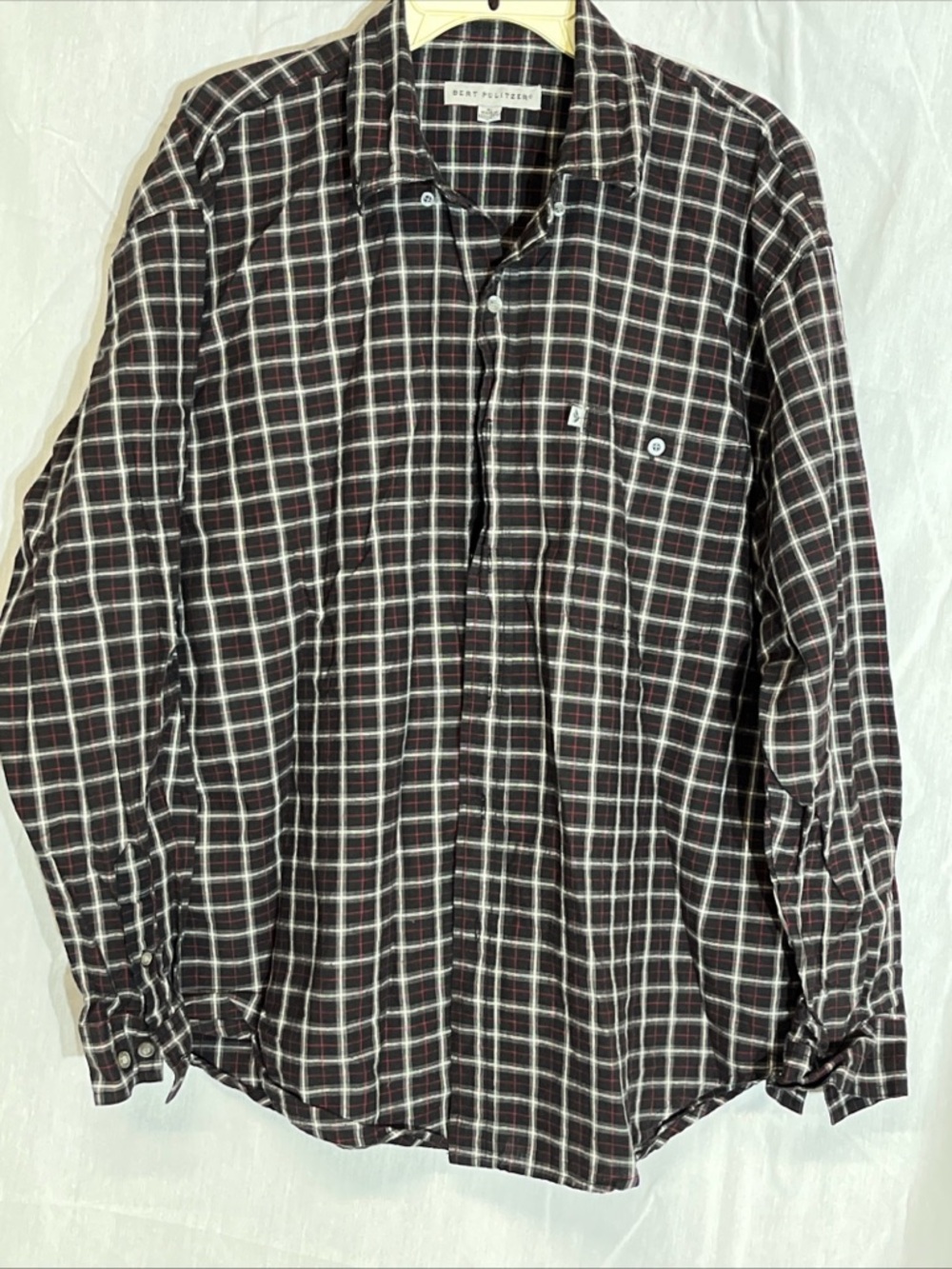 Bert Pulitzer Black Plaid Long-Sleeve Button-Down Shirt